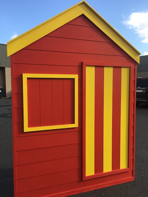 BEACH BOX, Red & Yellow Stripe 2.2mH x 1.5mW